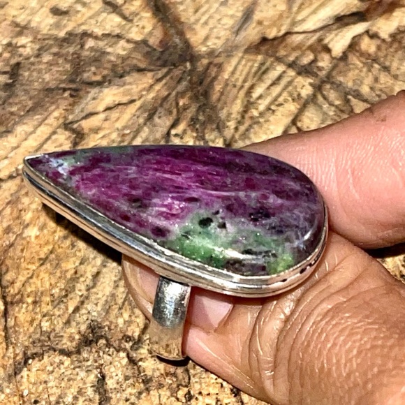 Anyolite Ruby Zoisite Ring Size 9 - Picture 4 of 10